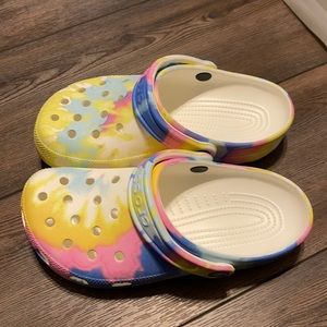 Tie dye crocs